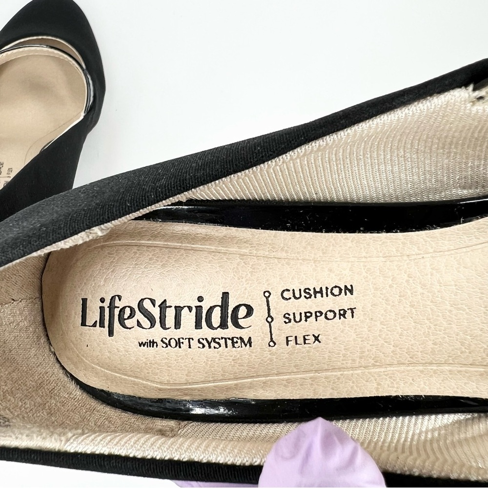 LifeStride Women's True Block Heel Mary Jane Pumps Black Micron Size 5M - Picture 6 of 13